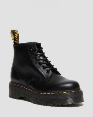 Dr Martens 101 Smooth Leather Platform Ankle Boots Originals Shoes Black | 23051XIZS