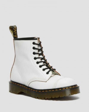 Dr Martens 1460 Bex Toe Cap Lace Up Boots Made In England White | 06937UZPJ