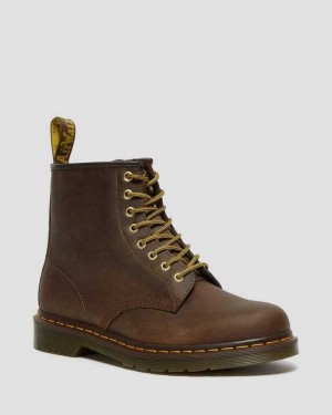 Dr Martens 1460 Crazy Horse Leather Lace Up Boots Boots Brown | 27954LURM