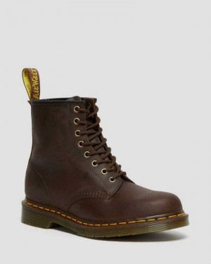 Dr Martens 1460 Crazy Horse Leather Lace Up Boots Boots Brown | 13479CVOG