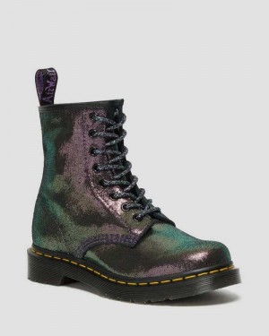 Dr Martens 1460 Disco Iridescent Suede Lace Up Boots Boots Purple | 36725BLWC