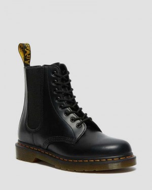 Dr Martens 1460 Harper Smooth Leather Lace Up Boots Boots Black | 49103WROL