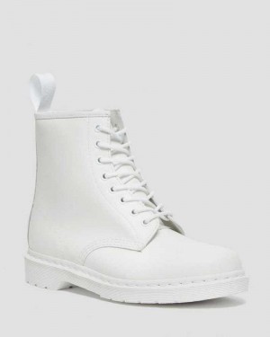 Dr Martens 1460 Mono Smooth Leather Lace Up Boots Boots White | 38659LUNX