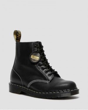 Dr Martens 1460 Pascal Cavalier Leather Lace Up Boots Made In England Black | 64321IOZL