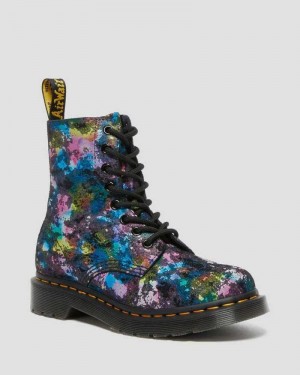 Dr Martens 1460 Pascal Confetti Suede Lace Up Boots Boots Black | 63189GYIE