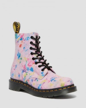 Dr Martens 1460 Pascal Confetti Suede Lace Up Boots Boots Pink | 34581UBOW