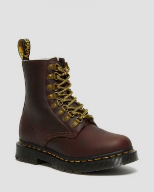 Dr Martens 1460 Pascal DM's Wintergrip Leather Lace Up Boots Winter Boots Brown | 01689BYVN