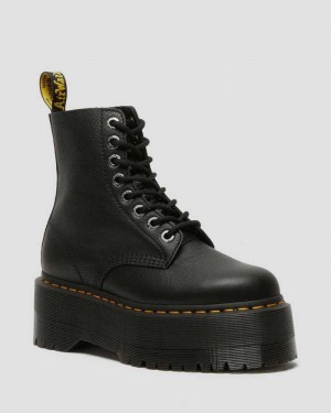 Dr Martens 1460 Pascal Max Leather Platform Boots Boots Black | 07941GUPW