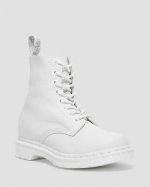 Dr Martens 1460 Pascal Mono Lace Up Boots Ankle Boots White | 42687EWPO