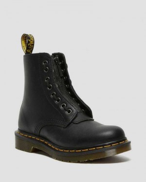 Dr Martens 1460 Pascal Nappa Zipper Boots Boots Black | 86519KIOL