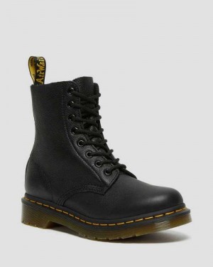 Dr Martens 1460 Pascal Virginia Leather Boots Ankle Boots Black | 71054KRWF