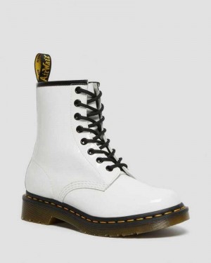 Dr Martens 1460 Patent Leather Lace Up Boots Boots White | 20768XNOK