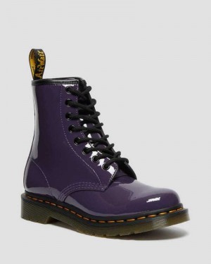 Dr Martens 1460 Patent Leather Lace Up Boots Boots Blackcurrant Patent Lamper | 67398ULYN