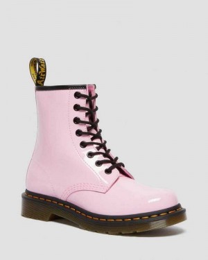 Dr Martens 1460 Patent Leather Lace Up Boots Ankle Boots Pink | 57019ZQDF