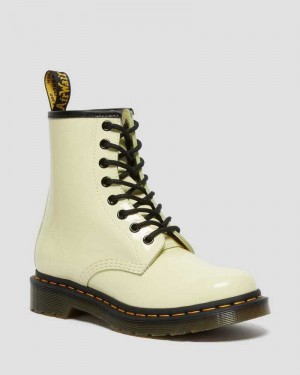 Dr Martens 1460 Patent Leather Lace Up Boots Boots Cream | 52694CVYI