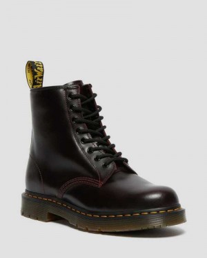 Dr Martens 1460 Slip Resistant Atlas Leather Lace Up Boots Boots Burgundy | 09628YMTW