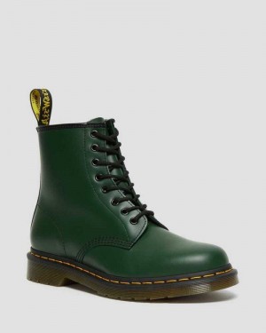 Dr Martens 1460 Smooth Leather Lace Up Boots Ankle Boots Green | 25380UQBR