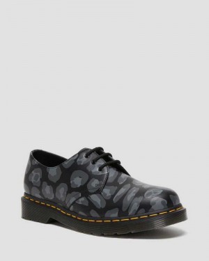 Dr Martens 1461 Distorted Leopard Print Oxford Shoes Oxfords Shoes Black Leopard | 86047UGFW