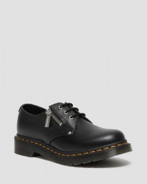 Dr Martens 1461 Double Zip Leather Oxford Shoes Oxfords Shoes Black | 79651WLIC