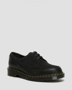 Dr Martens 1461 Guard Leather Lace Up Boots Made In England Black | 69437YOGX