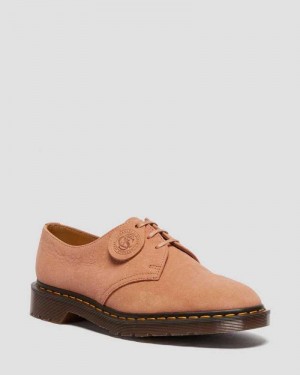 Dr Martens 1461 Nubuck Leather Oxford Shoes Made In England Pink | 16283CMLB