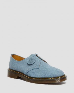 Dr Martens 1461 Nubuck Leather Oxford Shoes Oxfords Shoes Blue | 07142ELGP