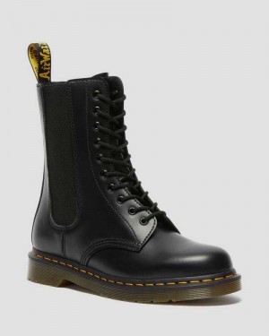 Dr Martens 1490 Harper Leather Lace Up Boots Boots Black | 41879PNFY