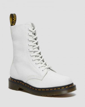 Dr Martens 1490 Virginia Leather Mid Calf Boots Boots White | 13978IGVW