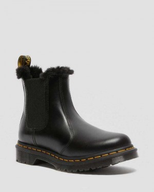 Dr Martens 2976 Leonore Faux Fur Lined Chelsea Boots Chelsea Boots Dark Grey | 98201NGEI