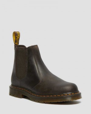 Dr Martens 2976 Slip Resistant Leather Chelsea Boots Boots Dark Brown | 87962AVUS