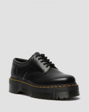 Dr Martens 8053 Leather Platform Casual Shoes Casual Boots Black | 51789HZOV