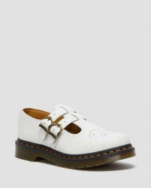 Dr Martens 8065 Smooth Leather Mary Jane Shoes Originals Shoes White | 79584FVWY