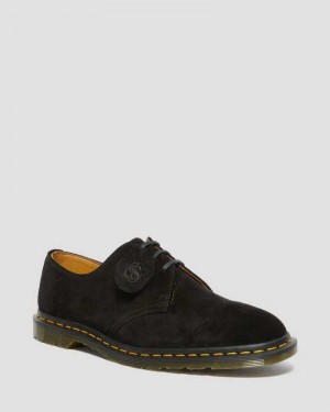 Dr Martens Archie II Suede Oxford Shoes Made In England Black | 10754PXVH