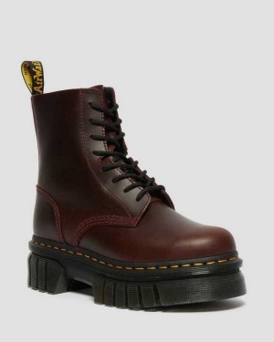 Dr Martens Audrick Brando Leather Platform Lace Up Boots Ankle Boots Brown | 05786BNMU