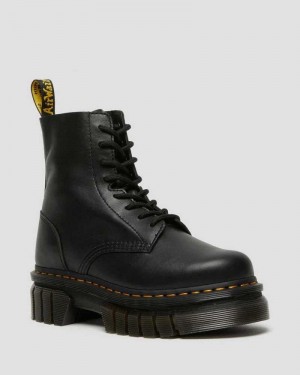 Dr Martens Audrick Nappa Leather Platform Ankle Boots Platform Boots Black | 70164FRTI