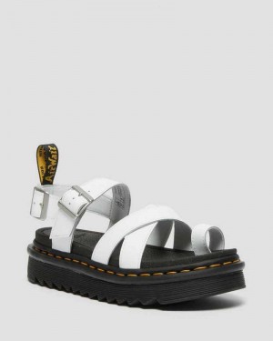 Dr Martens Avry Hydro Leather Strap Sandals Gladiator Sandals White | 61078RTPW