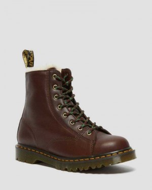 Dr Martens Barton Shearling Lined Leather Boots Made In England Brown | 08341CINF