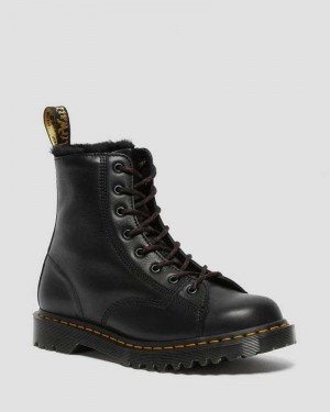 Dr Martens Barton Shearling Lined Leather Boots Made In England Black | 67459CBJW