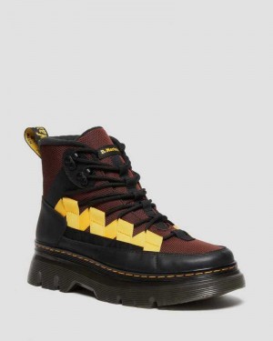 Dr Martens Boury Contrast Nylon & Leather Casual Boots Casual Boots Black / Brown | 56197SICU