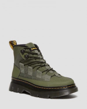 Dr Martens Boury Leather Casual Boots Casual Boots Khaki Green | 90513AQOY