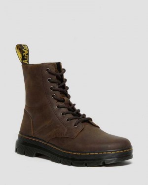 Dr Martens Combs Crazy Horse Leather Casual Boots Ankle Boots Brown | 26018VPGS