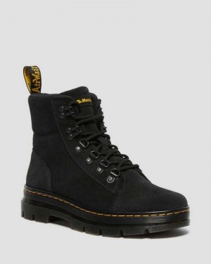 Dr Martens Combs Suede Casual Boots Casual Boots Black | 69352RXZT