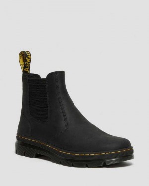 Dr Martens Embury Leather Casual Chelsea Boots Ankle Boots Black | 72091SJAB