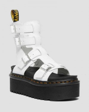 Dr Martens Giavanna Leather Platform Gladiator Sandals Gladiator Sandals White | 67245SEXD