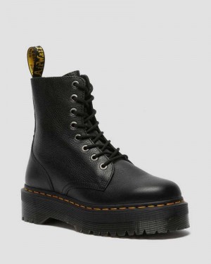 Dr Martens Jadon III Pisa Leather Platform Boots Platform Boots Black | 51972YTBP