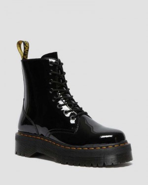 Dr Martens Jadon Patent Leather Platform Boots Ankle Boots Black | 42605AMXB