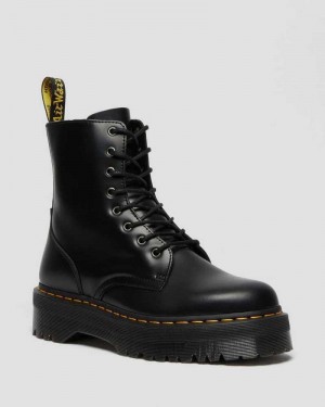 Dr Martens Jadon Smooth Leather Platform Boots Platform Boots Black | 19085HVYZ