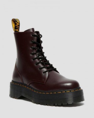 Dr Martens Jadon Smooth Leather Platform Boots Platform Boots Burgundy | 64890RADN