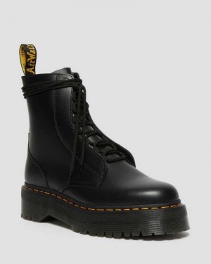 Dr Martens Jarrick Smooth Leather Platform Boots Platform Boots Black | 20948AVZT