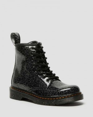 Dr Martens Junior 1460 Glitter Lace Up Boots Boots Black | 41680SPFO